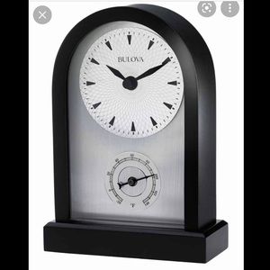 Bulova Black and Silver Arch Mantel Clock